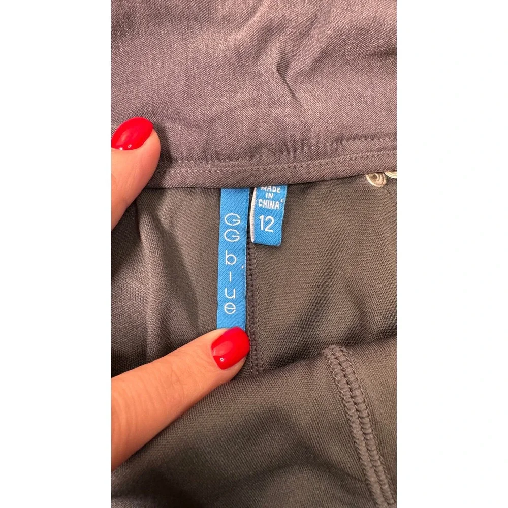 Women's Golf Skort Size 12‎ Gray Athletic Zipper Pockets GG Blue
